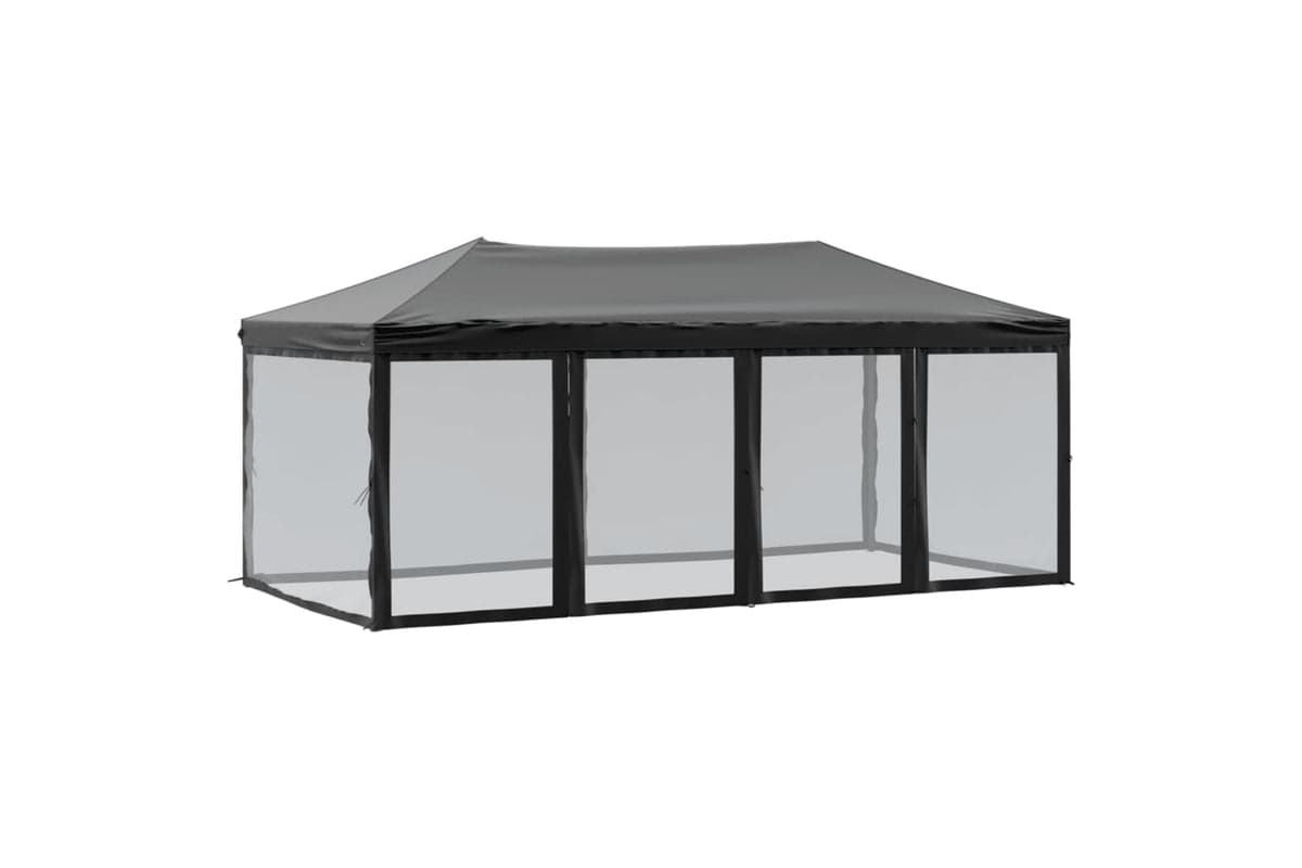 Vidaxl 93553 Folding Party Tent With Sidewalls Black 3x6 M