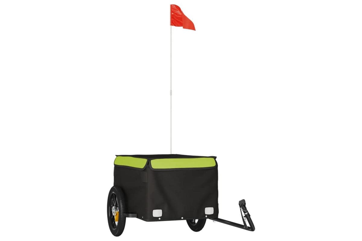 Vidaxl Bike Trailer Black And Green 30 Kg Iron
