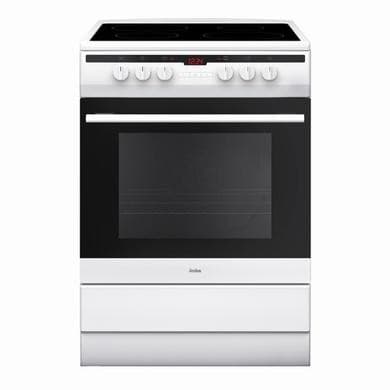 Refurbished Amica 60cm Single Fan Oven Electric Cooker With Ceramic Hob - White