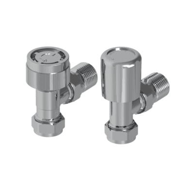 Elego Chrome Modern TRV Base Angled with Lockshield