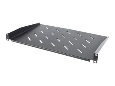 Intellinet 19" Cantilever Shelf, 1U, Shelf Depth 300mm, Vented, Max 25kg, Black, Three Year Warranty