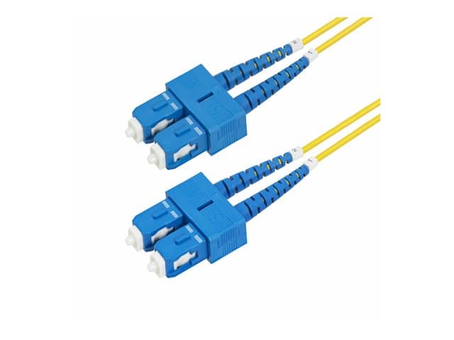 STARTECH.COM - Startech 2m (6.6ft) SC to SC (UPC) OS2 Single Mode Duplex Fiber Optic Cable, 9/125µm, Laser Optimized, 40G/100G Zipcord, Bend Insensitive, Low insrtion Loss - LSZH Fiber Patch Cord (SMDOS2SCSC2M) - patch cable - 2 m - 2 m - yellow