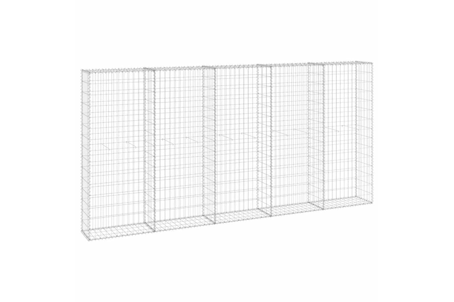 vidaXL 147822 Gabion Wall With Covers Galvanised Steel 300x30x150cm