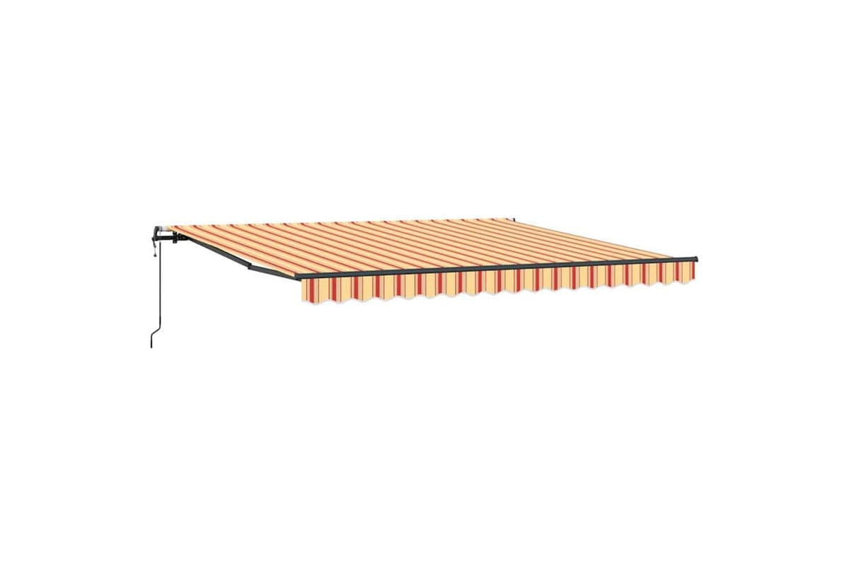 Vidaxl Retractable Awning Yellow And Orange 400 X 300 Cm Fabric