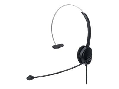 MANHATTAN - Mono On-Ear Headset (USB) (Clearance Pricing), Microphone Boom (padded), Retail Box Packaging, Adjustable Headband, In-Line Volume Control, Ear Cushion, USB-A for both sound and mic use, cable 1.5m, Three Year Warranty - headset