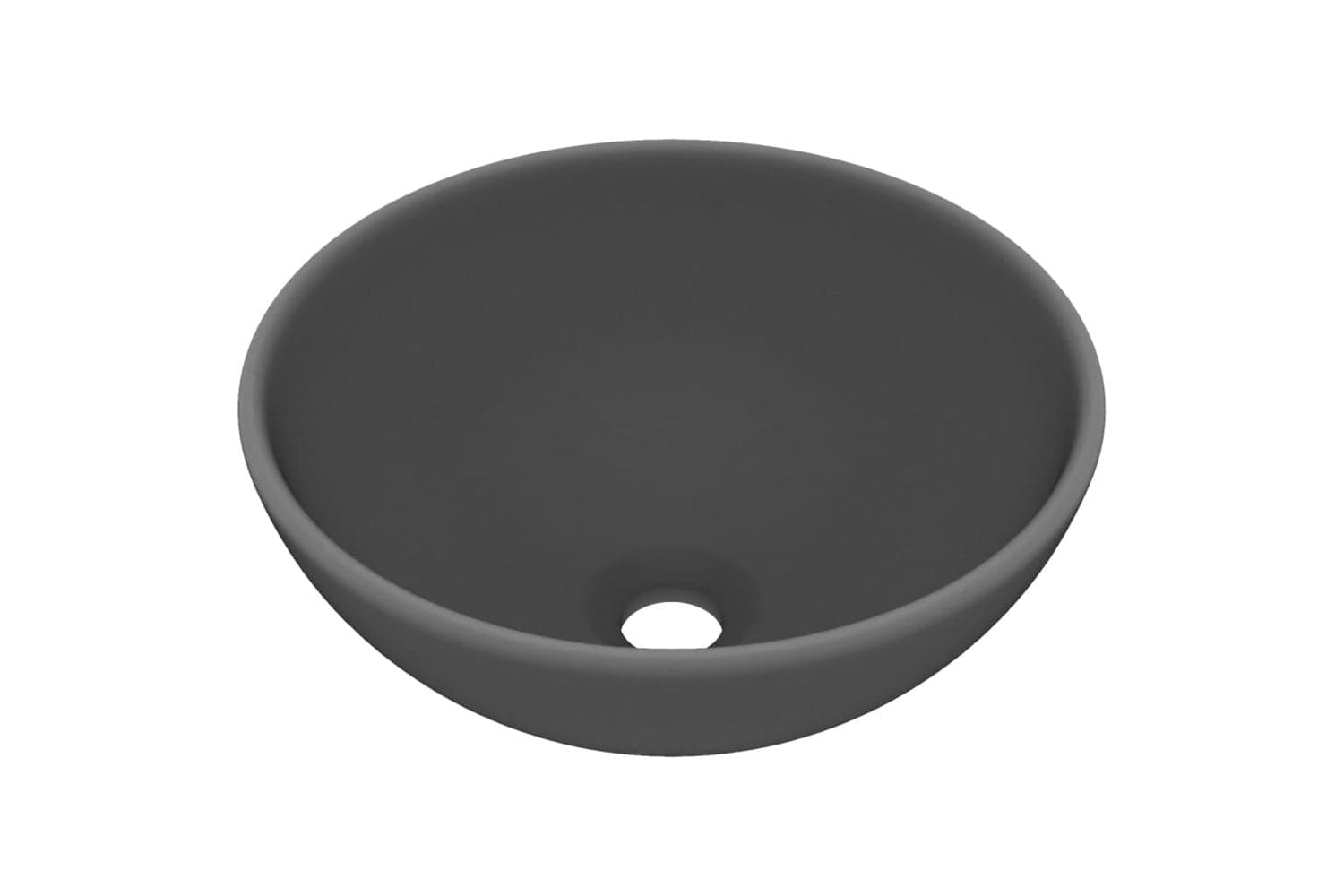vidaXL 146972 Luxury Bathroom Basin Round Matt Dark Grey 32.5x14cm Ceramic