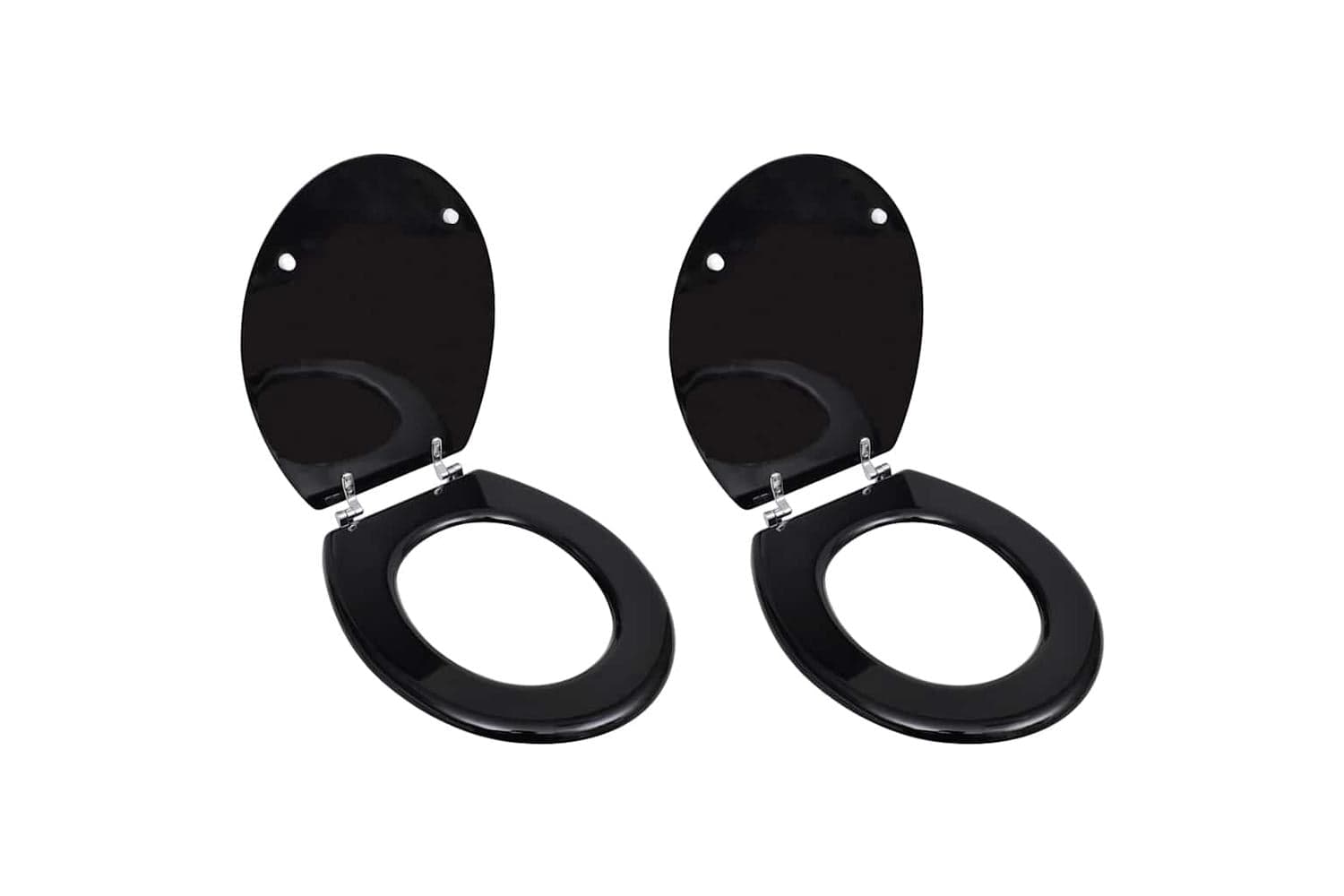 Vidaxl 275908 Toilet Seats With Lids 2 Pcs Mdf Black
