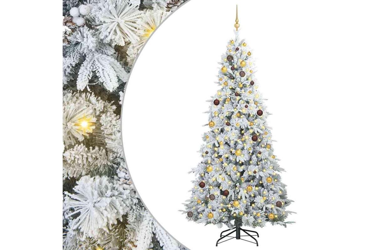 Vidaxl Artificial Hinged Christmas Tree White 240 Cm Pe And Pvc