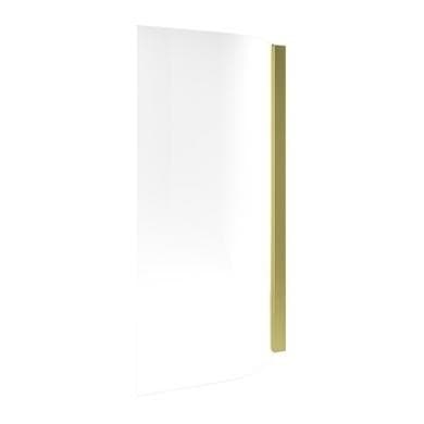Brushed Brass Hinged Shower Bath Screen 1450 x 730mm - For Cove & Lisbon Shower Baths