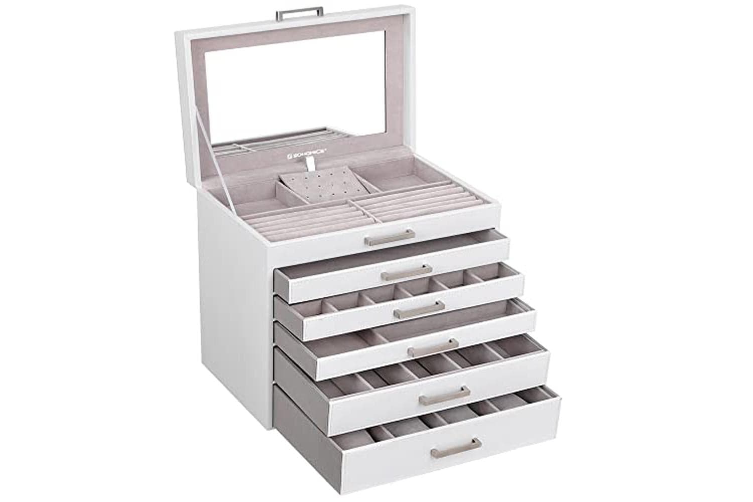 Songmics JBC138 Jewelry Box 5 Drawers | White