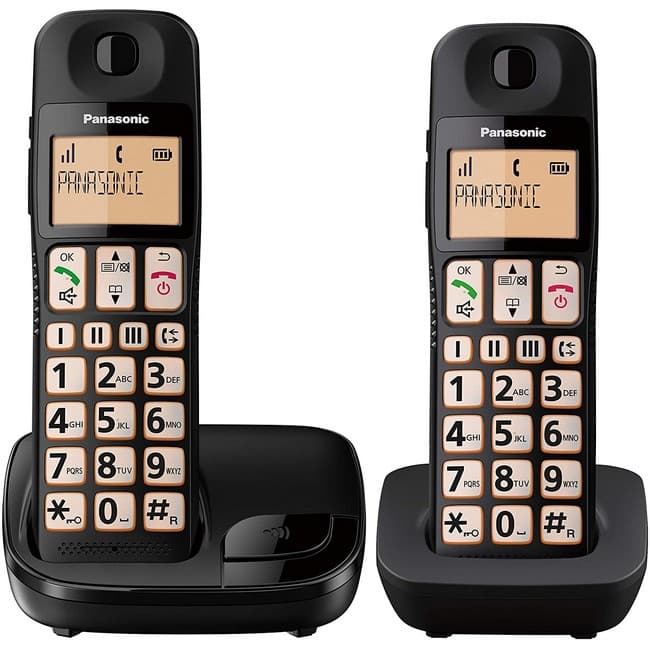 Panasonic Twin Big Button Cordless Phone | KX-TGE112T