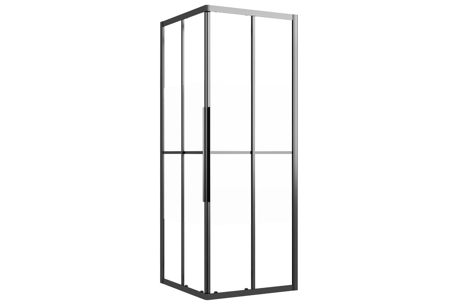 vidaXL 151853 Shower Cabin Half Frosted Esg 80x80x180cm Black