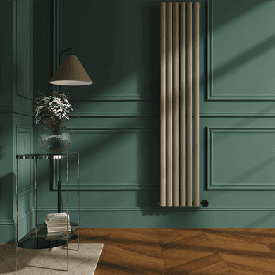 Beige Grey Vertical Smart Electric Radiator with Wi-Fi Thermostat - 2000W - H1800xW354 - Bathroom Safe