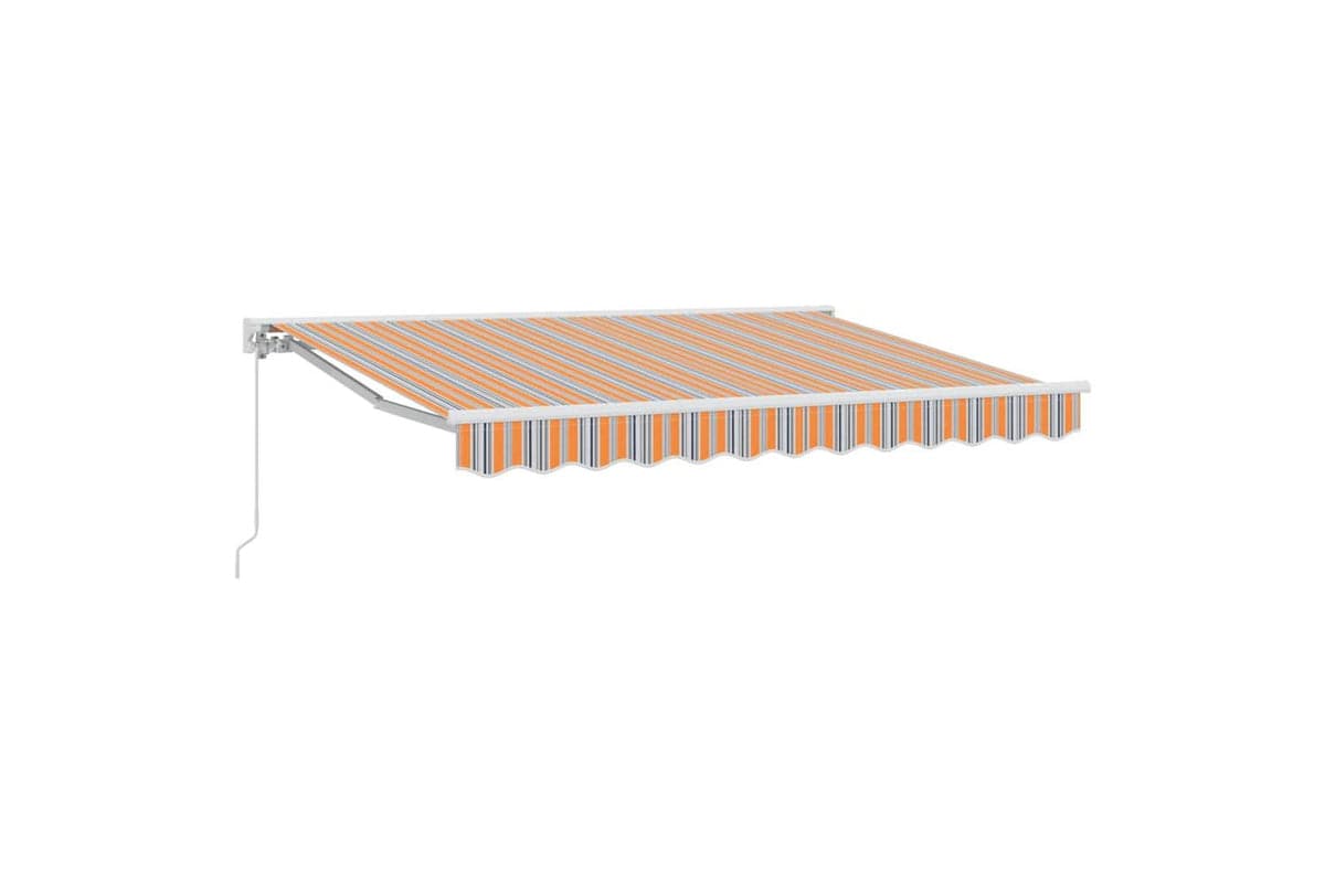 Vidaxl Retractable Awning Manual Multicolour Stripe 350x200 Cm Fabric