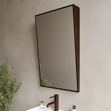 Rectangular Bronze Angled Bathroom Mirror 500 x 800mm - Arissa