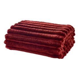Alnick Fleece Ribbed Throw Merlot