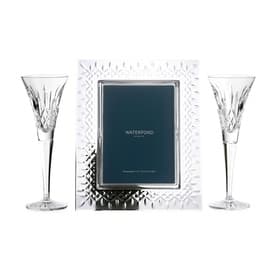 Lismore Picture Frame & Toasting Flutes Three-Piece Set