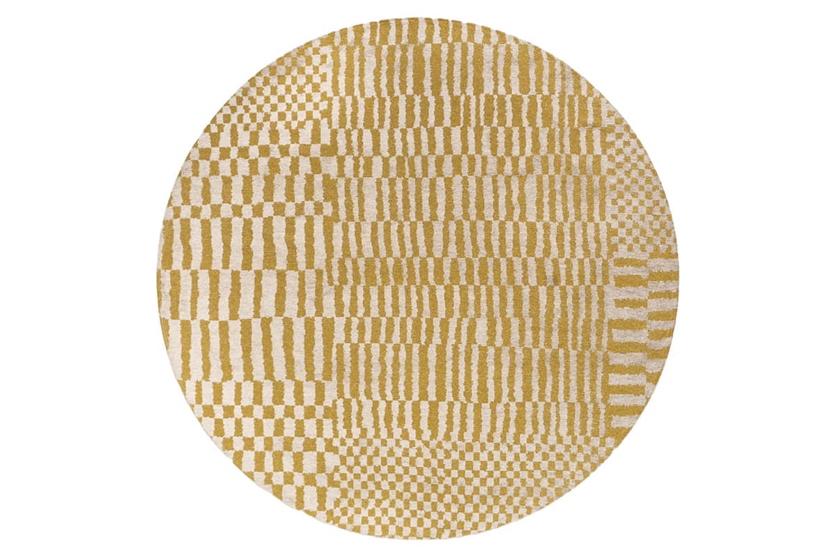 Louis De Poortere | Berber Erg Indoor Eco Round Rug | Yellow | 140 x 140 cm