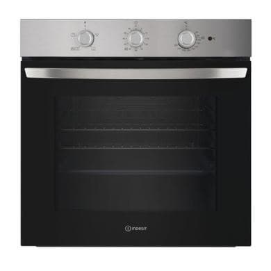 Refurbished Indesit Click&Clean Electric Single Oven - Stainless Steel