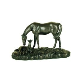 Mare & Foal Small Bronze Ornament