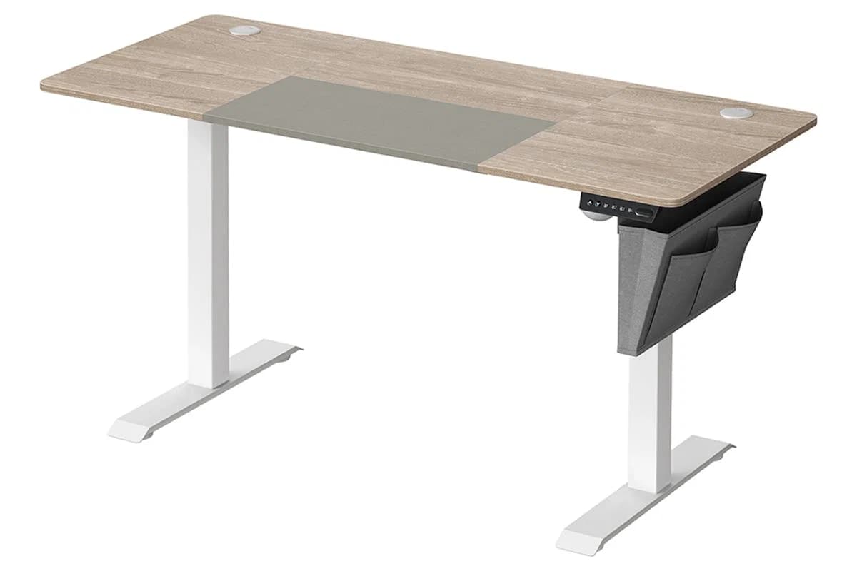Songmics Height Adjustable Electric Desk | White Greige