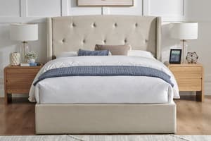 Emilia Winged Ottoman Bed Frame | King | 5ft | Natural