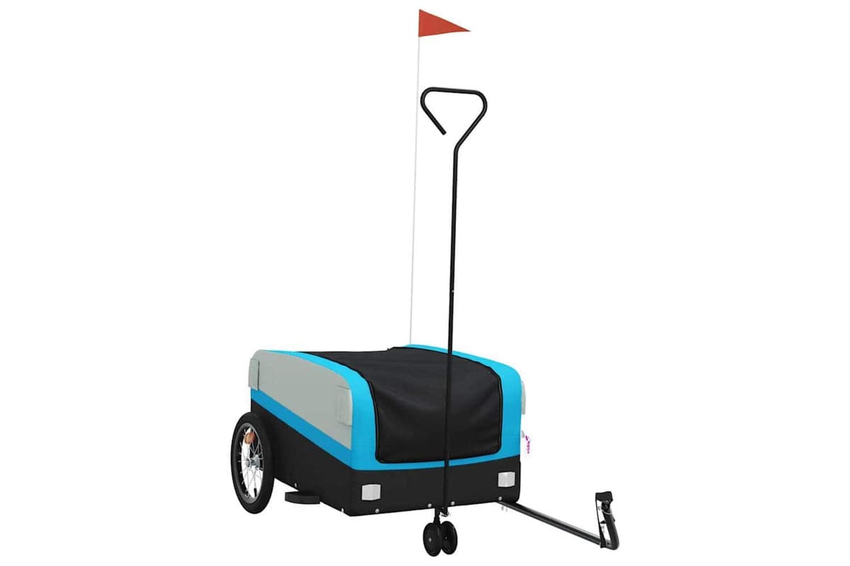 Vidaxl Bike Trailer Black And Blue 45 Kg Iron