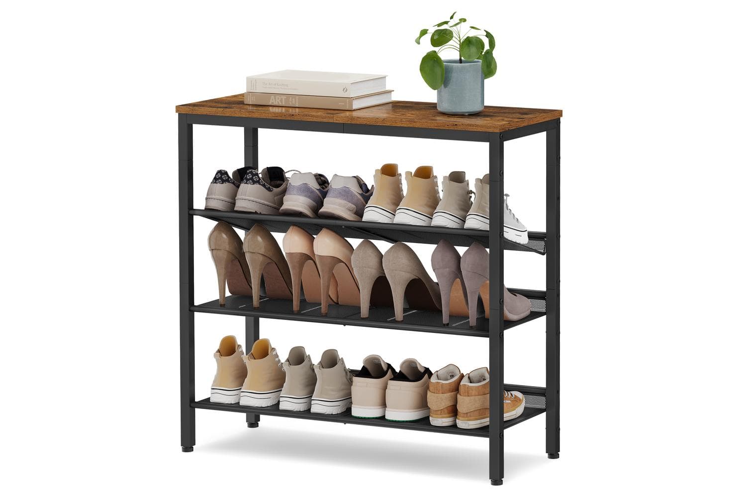 Vasagle Shoe Rack | Shoe Storage | Steel & Particleboard | 4-tier