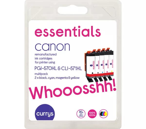 ESSENTIALS Canon 570XL & 571XL Cyan, Magenta, Yellow & Black x 2 Ink Cartridges - Multipack