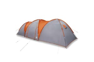 Vidaxl Family Tent Dome 8-person Grey And Orange Waterproof