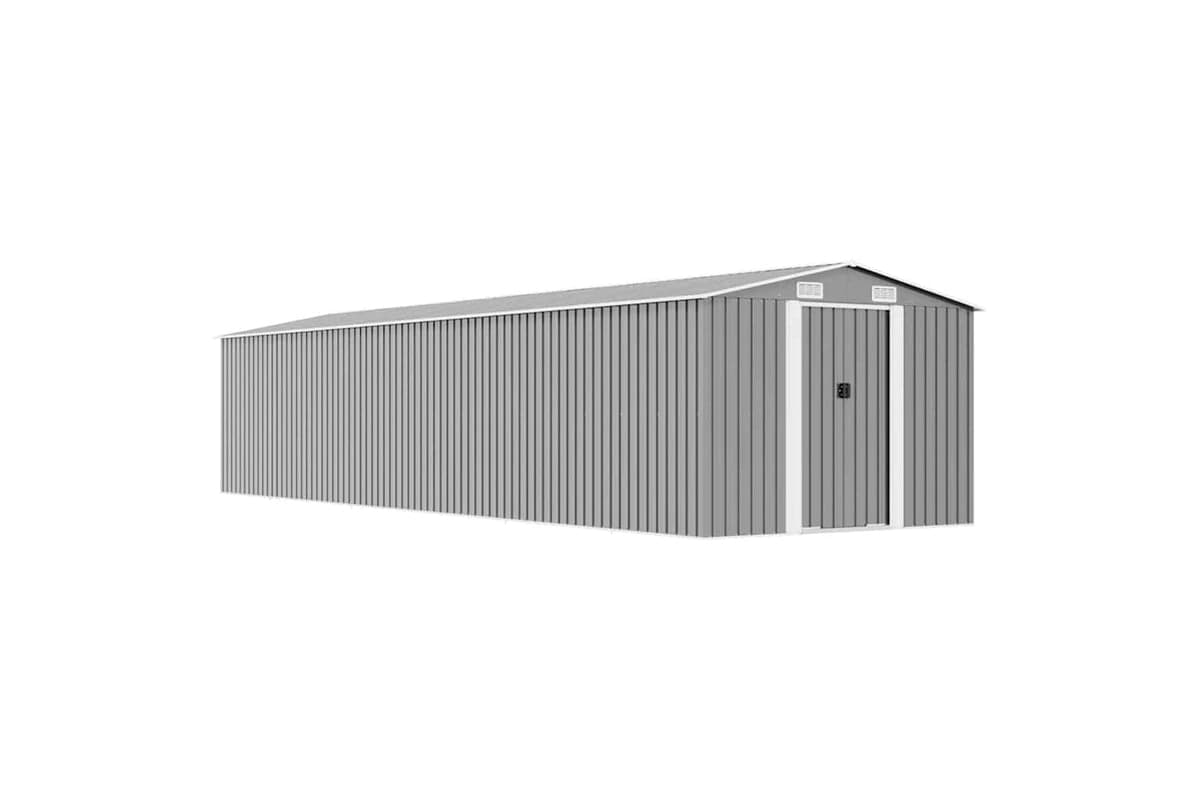 vidaXL 47037 Garden Shed Grey 257x990x181cm Galvanised Steel