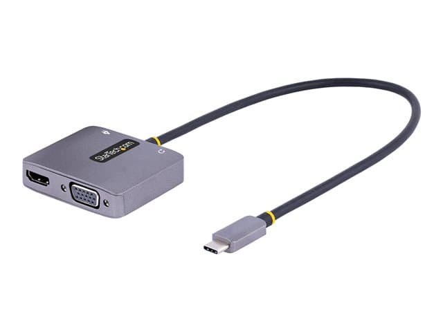 STARTECH.COM - Startech USB C Video Adapter, USB C to HDMI VGA Multiport Adapter w/ 3.5mm Audio Output, 4K 60Hz, HDR, 100W PD 3.0, USB C Monitor Adapter for Laptop, Thunderbolt 3/4 Compatible - USB C Display Travel Adapter (122-USBC-HDMI-4K-VGA)
