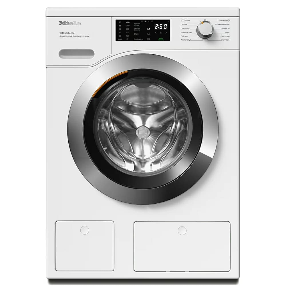 Miele PWash & TDos & Steam 9KG 1400RPM Freestanding Washing Machine - Lotus White | WEG885 WCS