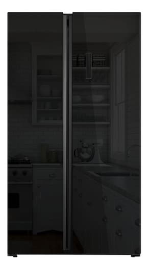 Powerpoint 800 Series American Style Fridge Freezer - Black Glass | P98317SKBLG-E