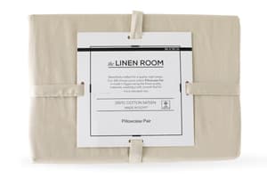The Linen Room | 300TC Cotton Sateen Housewife Pillowcase Pair | Cream