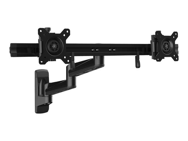 Startech Wall Mount Dual Monitor Arm, Articulating Ergonomic VESA Wall Mount for 2x 24" Displays, Synchronized Adjustable Crossbar, Tilt/Swivel/Rotate