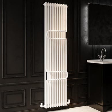 Vertical White Column Radiator with Towel Bars 1800 x 460mm - Nevis
