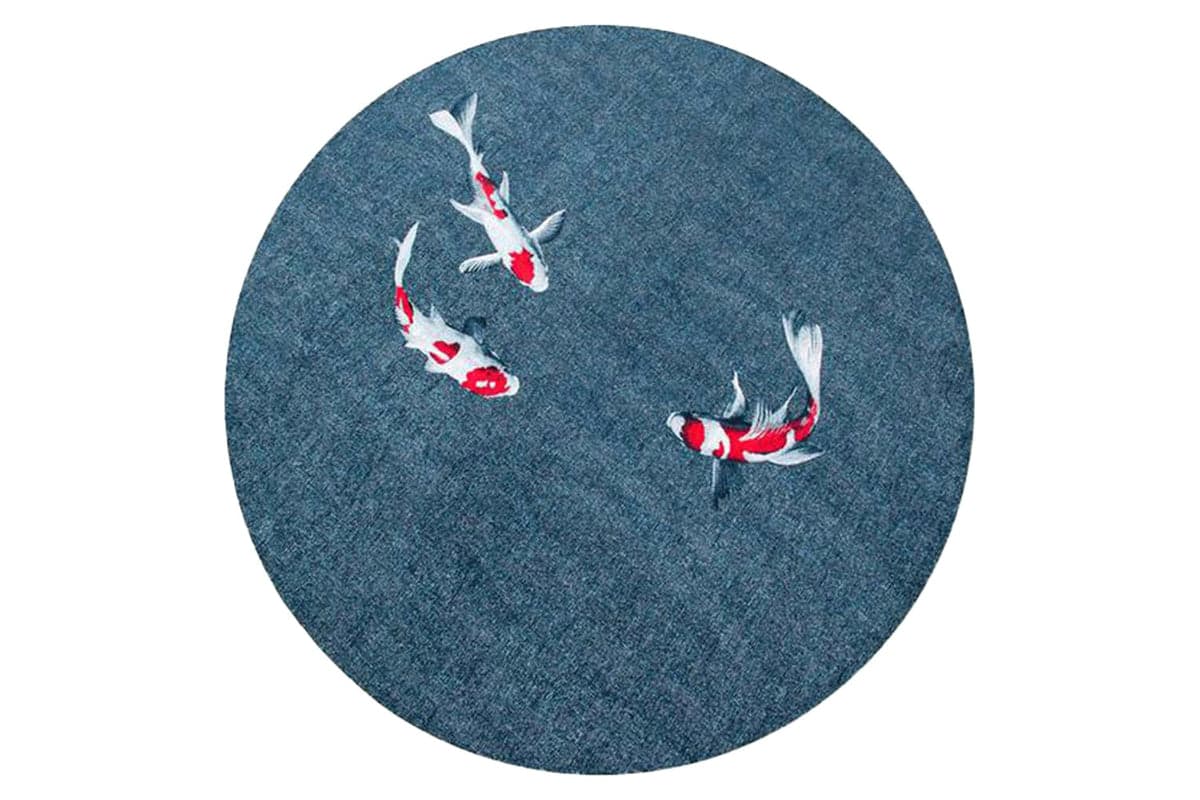 Louis De Poortere | Koi Indoor Eco Round Rug | Blue | 240 x 240 cm