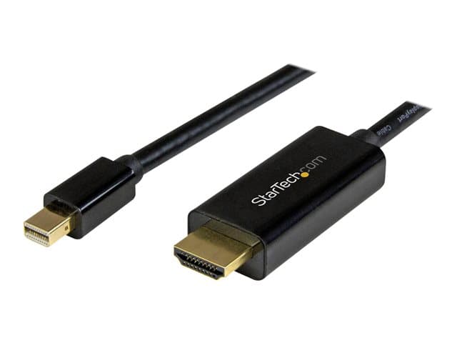STARTECH.COM - Startech Mini DisplayPort to HDMI Adapter Cable - mDP to HDMI Adapter with Built-in Cable - Black - 5 m (15 ft.) - Ultra HD 4K 30Hz (MDP2HDMM5MB) - Adapter cable - Mini DisplayPort male to HDMI male - 5 m - black - 4K support