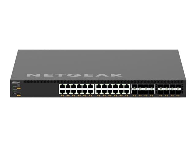 NETGEAR - AV Line M4350-24X8F8V - Switch - L3 - Managed - 24 x 100/1000/2.5G/5G/10GBase-T (PoE++) + 8 x 10Gb Ethernet SFP+ + 8 x 25 Gigabit SFP28 - front to back airflow - rack-mountable - PoE++ (290 W)
