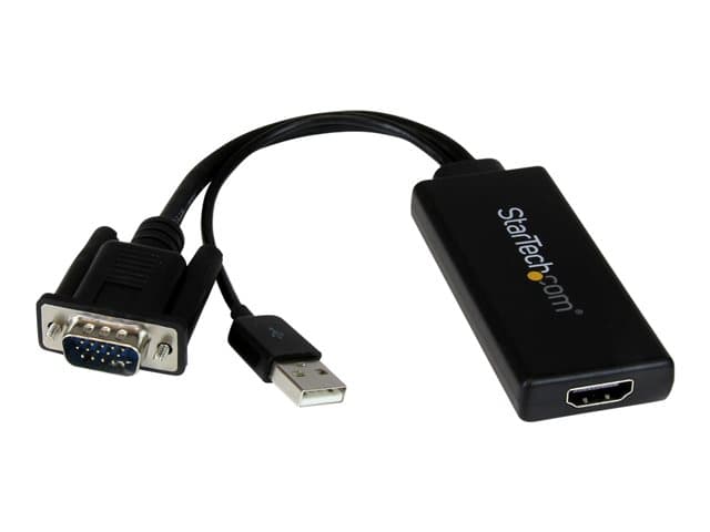 STARTECH.COM - Startech VGA to HDMI Adapter with USB Audio & Power - Portable VGA to HDMI Converter - 1080p - adapter cable - HDMI / VGA / audio / USB - 26 cm