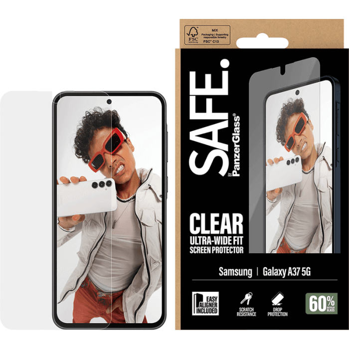 PanzerGlass Safe SA72239, Samsung Galaxy A37 5G Screen Protector, Clear