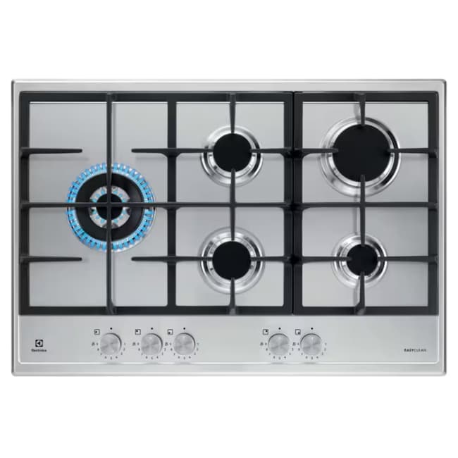 Electrolux 600 Slim Line Gas Hob 75cm 5 Burner - Stainless Steel | KGS75662SX