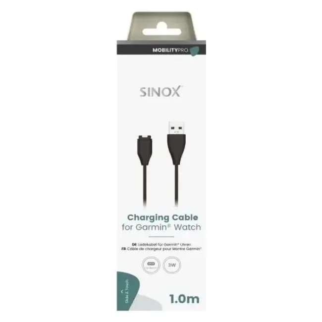 Sinox Qi Garmin Watch Charger | 1m | Black | 050746