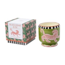 A Dopo Tiger Ceramic Candle - Black Cedar & Fig