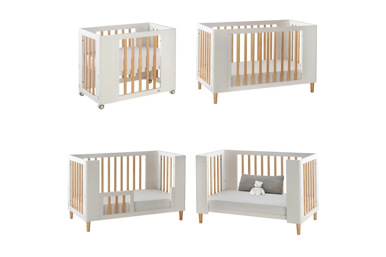 Cocoon Evoke 4 in 1 Crib, Cot Bed, Toddler Bed & Sofa | White/Natural