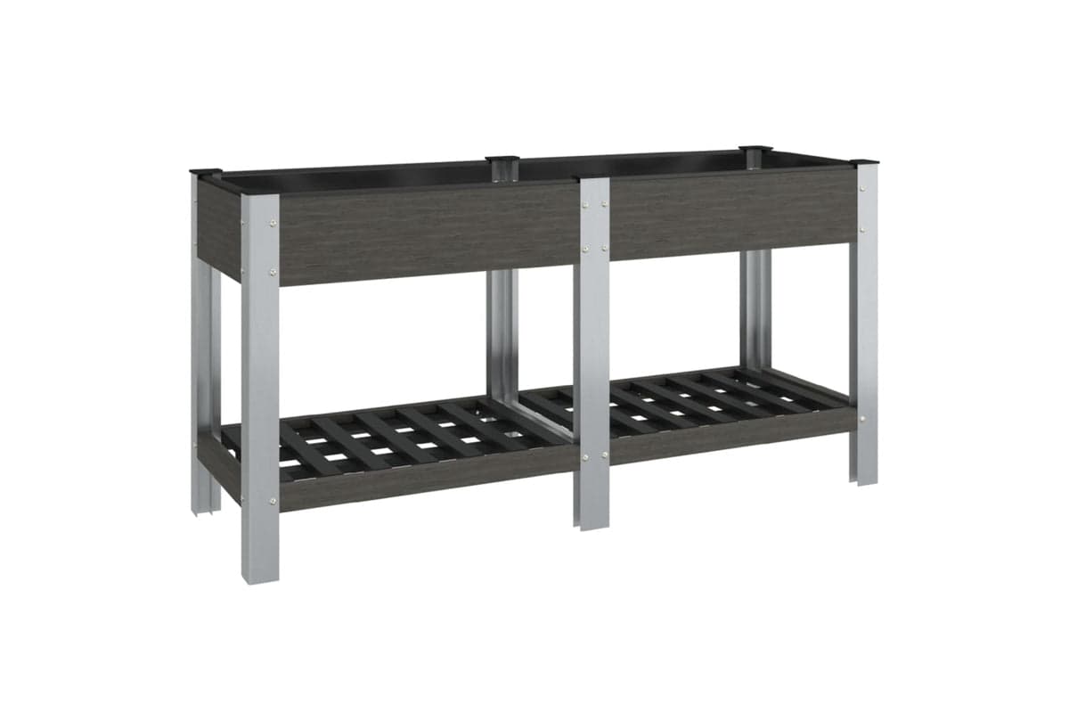 vidaXL 362572 Garden Raised Bed With Shelf Grey 175x50x75cm Wpc