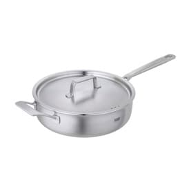 Culinary Fiveply Saute Pan With Lid With Long And Helper Handles Uncoated 28cm