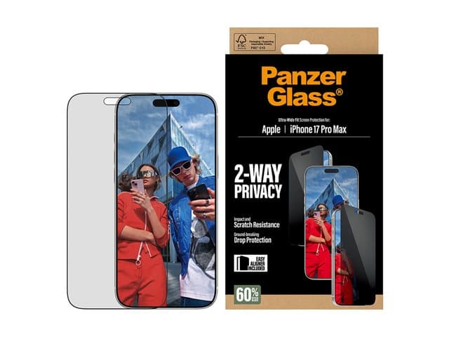 PANZERGLASS - Privacy - screen protector for mobile phone - ultra-wide fit with EasyAligner
