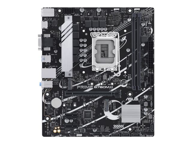 ASUSTEK - ASUS PRIME B760M-K - Motherboard - micro ATX - LGA1700 Socket - B760 Chipset - USB 3.2 Gen 1 - 2.5 Gigabit LAN - onboard graphics (CPU required) - HD Audio (8-channel)